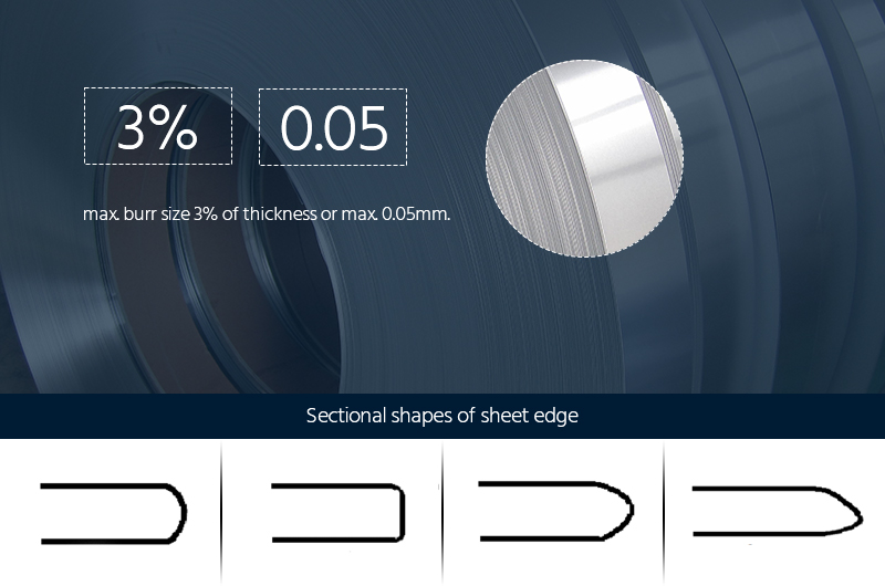 max. burr size 3% of thickness or max. 0.05mm